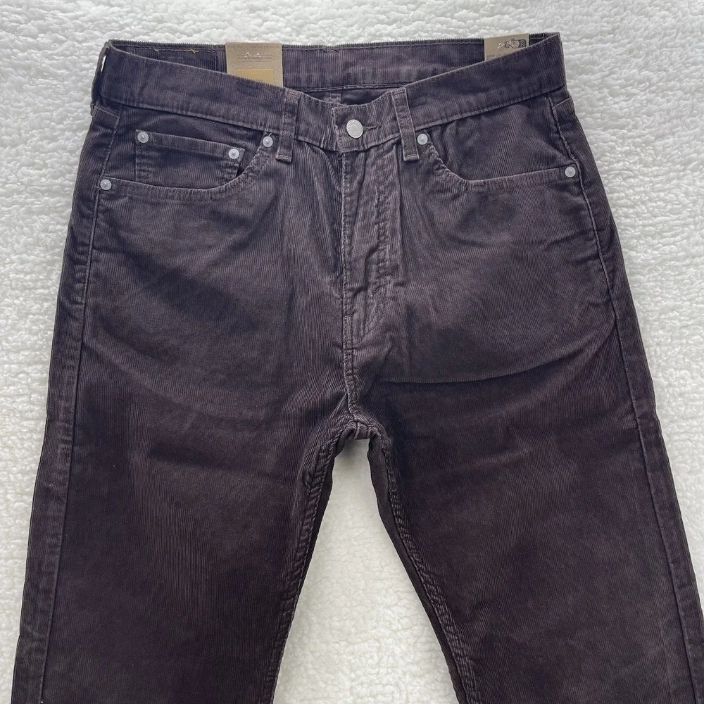 Levis Pants Mens 30x32 Brown 505 Corduroy Pinwale Regular Fit Straight Preppy